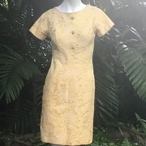 Vintage 60s brocade cotton Dress